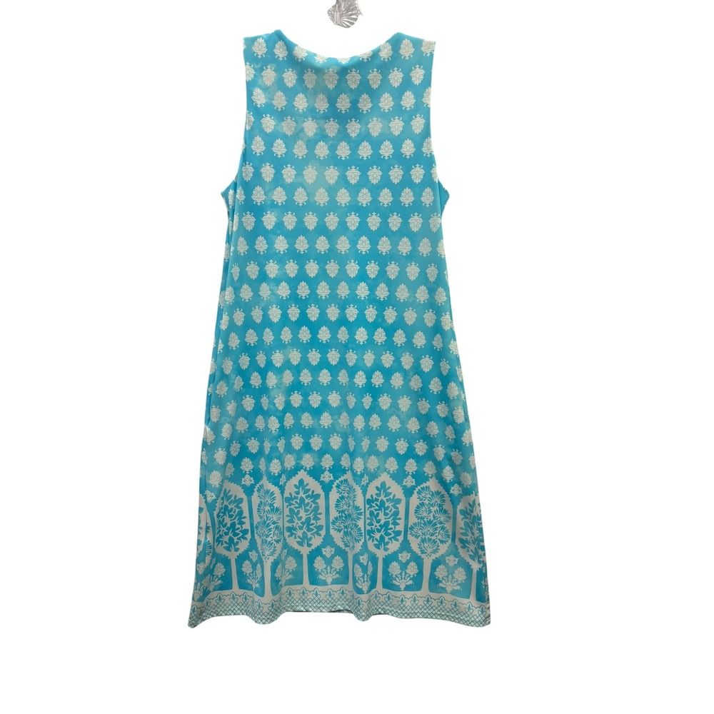 Jude Connally Blue White Medallion Print‎ Melody Shift Dress Resort XS